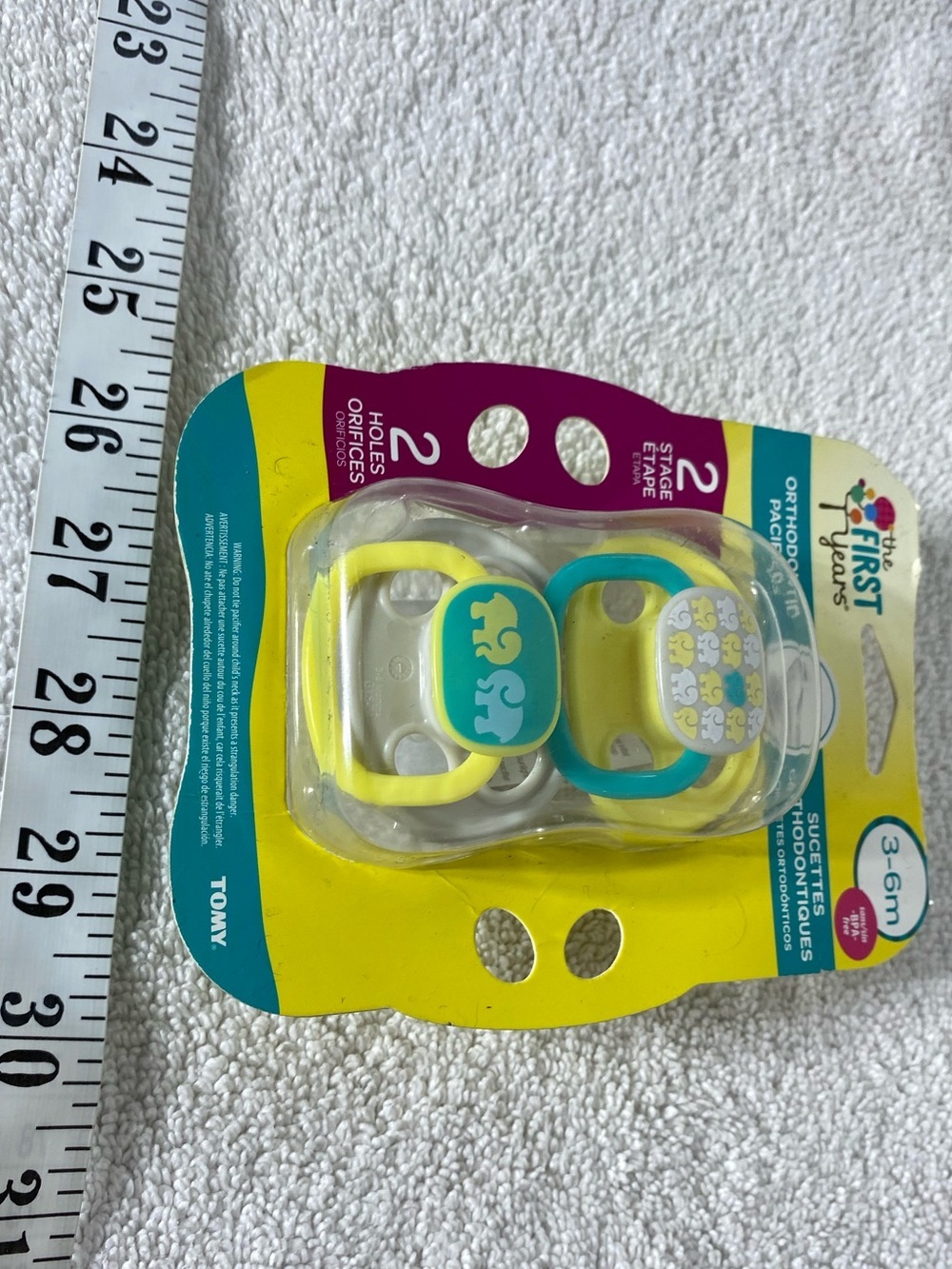 5/$35 The First Years Orthodontic Pacifiers 3-6 Months Elephant 2 Pack NEW - Picture 11 of 12
